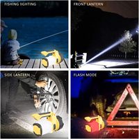 LONLEEYU Lampe torche LED rechargeable 3-en-1, 6 modes, étanche IP65, durable, haute puissance, portable, pour le camping