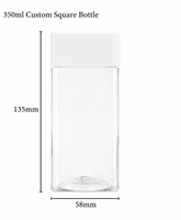 Bouteille en plastique carrée PET portable de 350 ml et 500 ml avec impression sérigraphique pour jus de fruits, champagne, soda et boissons énergisantes