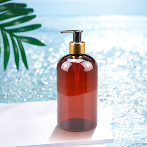 500ml 16oz hổ phách Boston nhựa <span class=keywords><strong>container</strong></span> cho dầu gội Lotion chăm sóc da huyết thanh bơm Dispenser sản xuất hàng đầu nhựa <span class=keywords><strong>container</strong></span> - Product Image 4