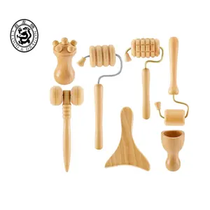 Facial Wood Therapy Massage Roller Holz gesichts form Set für alternde Falten Relief Kit Haut gesundheit