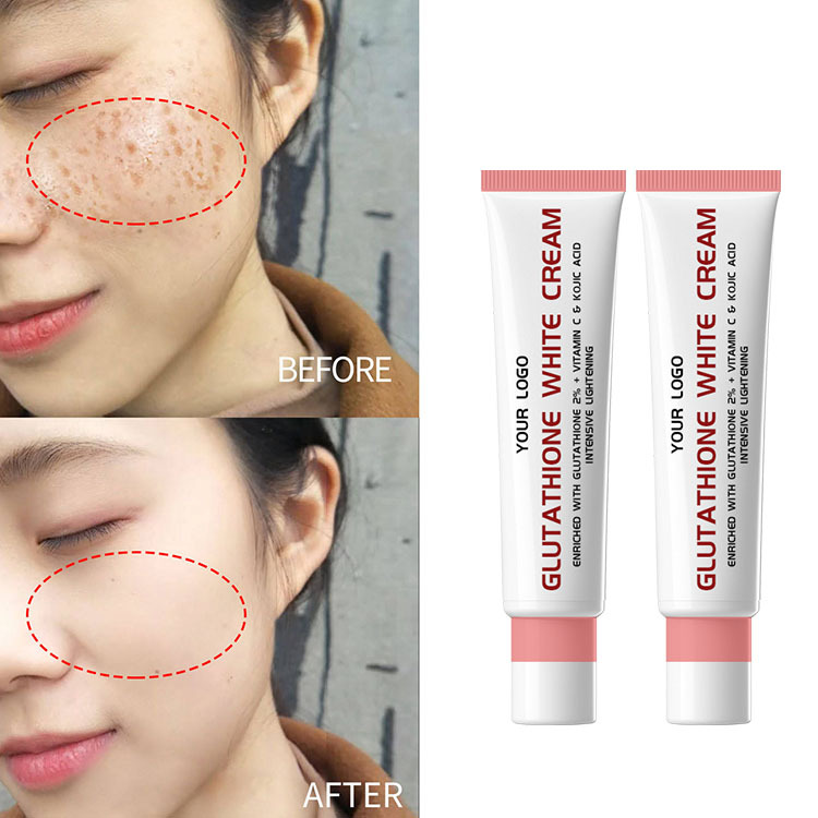 Glutathione White Cream Lightening Anti-Wrinkle Moisturizer Facial Cream Vitamin C Kojic Acid Fragrance-Free for All Skin Types