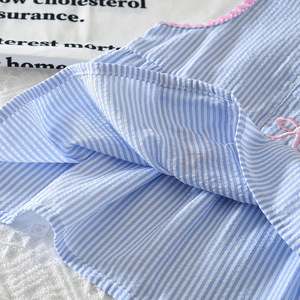 Conjunto de Verano 2026 al por Mayor para Niñas: Moda Dulce con Lazo y Bordado a Rayas - Product Image 4