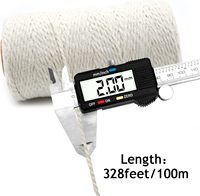Cordon en macramé tressé enduit, diamètre 2 mm, longueur personnalisée, coton naturel haute ténacité, pour sacs, vêtements, emballage, ficelle beige pour boulangerie