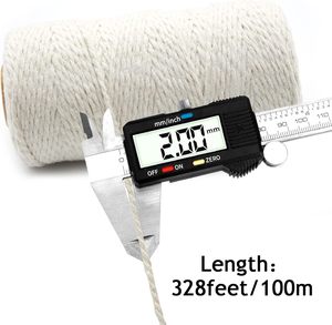 Cordon en <span class=keywords><strong>macramé</strong></span> tressé enduit, diamètre 2 mm, longueur personnalisée, ficelles d'emballage naturelles, ficelles de boulanger, ficelles beige pour emballage, boucherie, pâtisserie, artisanat - Product Image 2