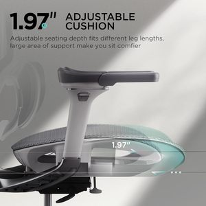 Chaise de bureau grande taille avec accoudoirs réglables 6D, appui-tête 4D, soutien lombaire dynamique 3 zones, chaise ergonomique en maille <span class=keywords><strong>E3</strong></span> Pro en promotion - Product Image 4