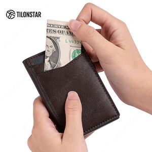 TILONSTAR TVC301 Boîtier en aluminium simple et mince Porte-cartes à blocage RFID Portefeuille en cuir automatique pour homme - Product Image 3