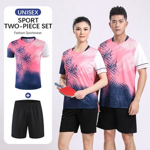 Customized Adult Fitness Gradient Sweat Absorbing Running Table Tennis Badminton Volleyball Suit Short 100% Polyester Breathable - Product Image 2