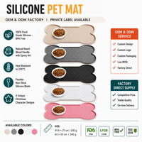 Tapis d'alimentation pour animaux de compagnie en silicone avec logo personnalisé OEM, vente en gros et au détail, marque privée, directement de l'usine, programme de commandes, dessous de bol pour animaux