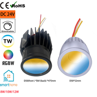 Benory24v 60d Reflector 8w/10w/12w Spot encastré Cri95 D50 PWM 2000-6000k Blanc réglable MR16 Aluminium Loxone KNX DALI Casambi