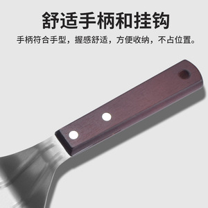 Stainless Steel Pizza Spatula With Wooden Handle For Cake Steak Bread Transfer 430 Grade - Product Image 5