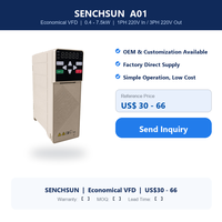 Variateur de fréquence vectoriel sans capteur SENCHSUN A01 0,4 kW 220 V monophasé/triphasé pour moteur de ventilateur OEM ODM
