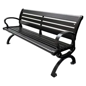 Mobilier d'extérieur banc en bois noir extérieur parc vintage banc en fonte banc pour pieds siège porte jardin patio chaise longue banc