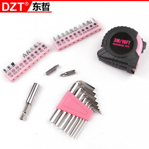Dzt Pink Women's <b>Tool</b> <b>Set</b> 39 Piece Carbon Steel Hand <b>Tools</b> For Home Repair Kit - Product Image 2