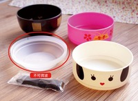 Boîte à déjeuner pour enfants japonais Boîte à bento Poupée Geisha Poupée Kokeshi Conteneur alimentaire à deux étages