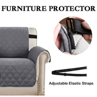 Housses de protection réversibles pour canapé, résistantes à l'eau, avec bâtonnets en mousse et sangles élastiques, en polyester solide, pour animaux de compagnie, pour le dropshipping