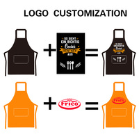 Tablier personnalisé avec logo, brun, bleu clair, jaune, violet, rouge, vert, tablier en polyester personnalisé, tablier de cuisine pour chef cuisinier