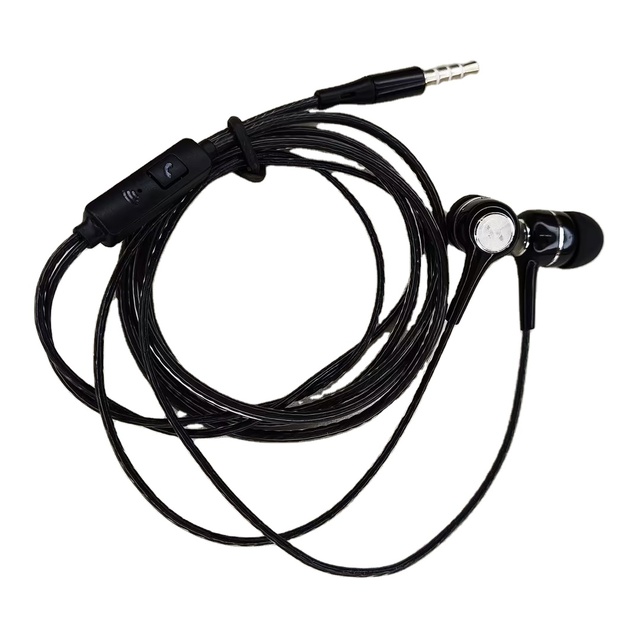 S12 Heavy Bass In-Ear Wired Headphones Active Noise Cancellation 3.5mm Crystal Cable Built-in Mic Electroplated Ring Earbuds