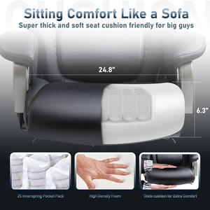 Nuova Sedia da Ufficio Ergonomica <span class=keywords><strong>Bosnia</strong></span> con Schienale Alto, Comoda e Moderna, in PU Nero, Regolabile, con Ruote - Product Image 4