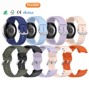 Huanlong สายรัดข้อมือซิลิโคนแบบนิ่มลายคลื่นยางสำหรับ Samsung Galaxy Watch 7 6 5 4สายนาฬิกาอุปกรณ์เสริม - Product Image 1