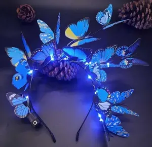 LED Schmetterling Leuchten Stirnbänder Glühendes Stirnband Weihnachten Halloween Haar bänder Party Dekorativ Für Frauen Und Mädchen
