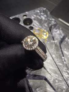 Beautiful Platinum Diamond <b>Ring</b> Elegant Minimal Band Engagement Wedding Jewelry Sparkling Look Gift Option - Product Image 5