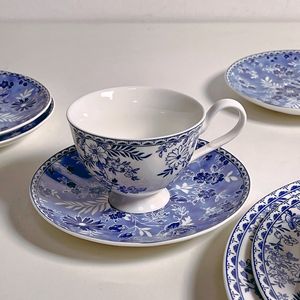 Modern Vintage Floral Pattern Ceramic <b>Cup</b> & <b>Saucer</b> <b>Set</b> for Home Coffee & Afternoon <b>Tea</b> Drinkware for Giveaways - Product Image 1