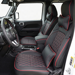 Funda de Asiento de Coche Personalizada para <span class=keywords><strong>Jeep</strong></span> Wrangler JL 2018-2024, Cuero Nappa de Lujo, Impermeable, Fácil de Limpiar, Juego Completo, Directo de Fábrica - Product Image 2