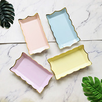 Ensemble de vaisselle pour décoration de fête, nouvelles assiettes à fruits en papier jetables, imprimées en UV colorées, style moderne, haute qualité, logo personnalisé