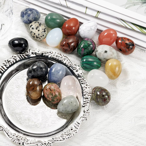 หินอัญมณีหลากสีธรรมชาติขัดแร่หินไข่คริสตัลบรรเทาอาการสมาธิสำหรับตกแต่งหม้อบ้านสำนักงาน - Product Image 1