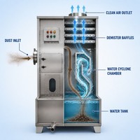 Kamar Cyclone Demister Baja Tahan Karat 304 Industri Efisiensi Tinggi untuk Pengumpul Debu Basah Penggilingan dan Pemolesan Logam