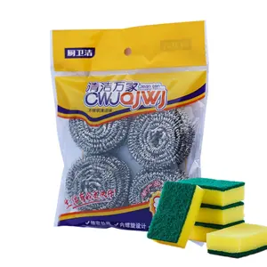 China Factory Direkt verkauf Edelstahl Draht Mesh Pot Scrub ber für Geschirr Hoch leistungs küche Reinigung Metall Scourer