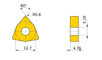 Herramientas de Corte CNC de Alta Calidad, Insertos de Carburo WNMG 080408 para Torneado Externo en Acero Inoxidable