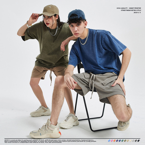 Hot Logo personnalisé femmes t-shirt 250 Gsm Boxy poids lourd 100% coton couleur unie Batik lavé surdimensionné t-shirts pour hommes - Product Image 3