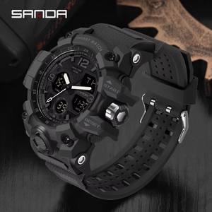 Reloj de Pulsera Deportivo SANDA 6030, Nuevo Modelo para Hombre, Pantalla Dual Digital y de Cuarzo, Resistente al Agua, Estilo Casual - Product Image 1