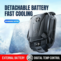 Réfrigérateur Peltier Portable U-JIE Arctic avec Clip de Fixation, Refroidisseur de Téléphone Mobile avec Affichage Numérique et Ventilateur pour le Gaming
