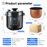 Nouvelle Conception en Promotion : Cuiseur à Riz Intelligent Multifonction 6L à Haute Pression, Autocuiseur Électrique