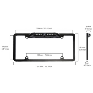 Caméra de recul pour cadre de plaque d'immatriculation, vision nocturne, caméra de recul pour voiture avec 8 <span class=keywords><strong>LED</strong></span> lumineuses 170° °   Caméra étanche à angle de vue large - Product Image 3