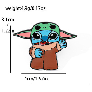 Insignia de <span class=keywords><strong>película</strong></span> Linda Stitch dibujos animados Yoda bebé alfileres esmaltados - Product Image 2