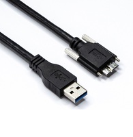 Kabel Ekstensi Kamera USB 3.0 Tipe Male Micro B Male dengan Sekrup Pengunci Multi-Fungsi untuk Printer Kamera 1.5M/2M/3M/Panjang Kustom