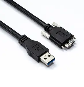 USB 3.0 Type A Male To Micro B Male Extension Camera Cable With Locking Screws USB 3.0 AM-MicroB Cable 1.5M 2M 3M 5M