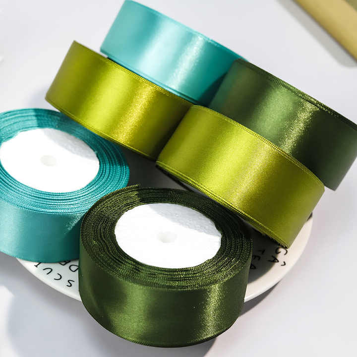 Solid Color Polyester Packing Ribbon Wholesale Double Faced Polyester Satin Ribbons - 196 Colors