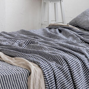 キングサイズ 100%ピュアリネン寝具セット：ホテル・ご家庭向け、ウォッシュド加工済みリネン枕カバー、掛け布団カバー、ベッドシーツ - Product Image 5