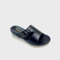Chaussures pour femmes à talon compensé épais en cuir arabe, style décontracté et sophistiqué, vente directe d'usine