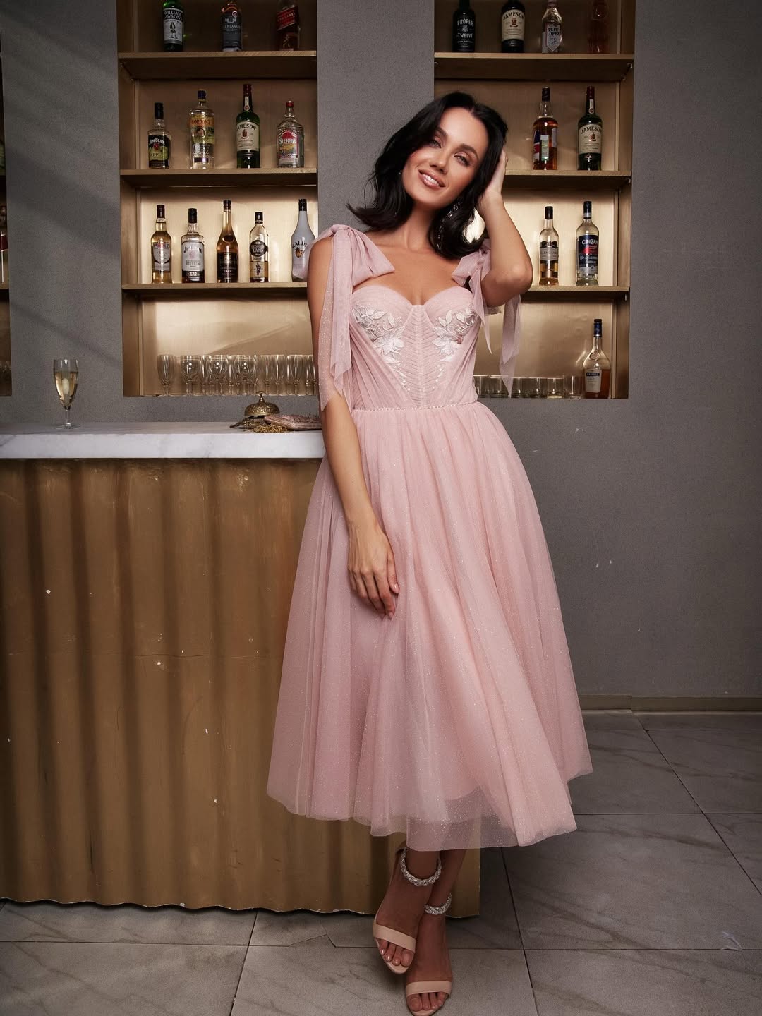 amethyst bridesmaid dresses Dusty Rose Draped Chiffon Waist A-line Mother Bride Dress main image 0