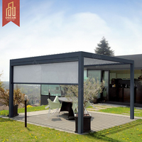 Pergola de jardin avec toit à lames orientables, auvent rétractable en aluminium pour porte d'entrée extérieure, abri contre la pluie