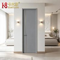 Porte intérieure en bois composite finition mate, surface anti-traces de doigts, isolation acoustique, moderne, pour chambre, hôtel, salle de bain, entrée