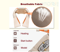 LUYAO Machine de massage du cou et des épaules sans fil rechargeable Shiatsu OEM ODM Ceinture de massage par pétrissage Châle pour le corps et la taille