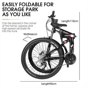 Vélo de montagne pliable de 27,5 pouces avec 27 vitesses <span class=keywords><strong>Shimano</strong></span> et frein à disque mécanique, VTT en alliage d'aluminium pour les sentiers tout-terrain - Product Image 2
