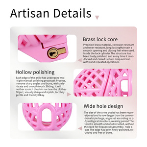 Dispositifs de chasteté légers en résine ABS imprimés en 3D pour hommes, avec anneau de verrouillage invisible de 9 tailles, jouets sexuels pour l'exercice du pénis. - Product Image 4