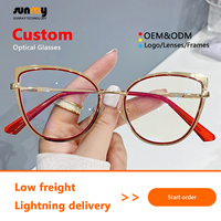 Nouvelles montures de lunettes optiques en métal pour femmes et hommes bloquant la lumière bleue, verres transparents, montures de lunettes vertes
